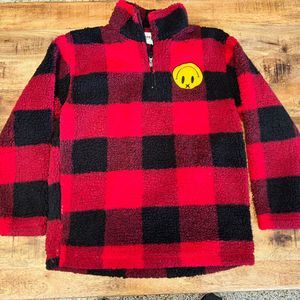 Unxpectd Plaid  Sweatshirt Size Large Red/black